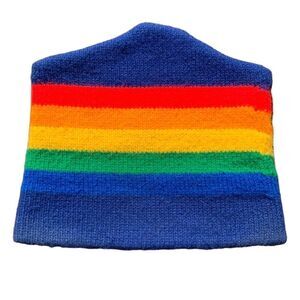 Vintage Ski‎ Hat Wool Striped 80’s Cold Winter Snowboard Rainbow y2k